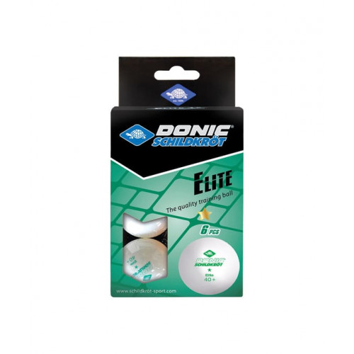 Мячи для настольного тенниса "Donic-Schildkrot Elite 1", белый, 6 шт