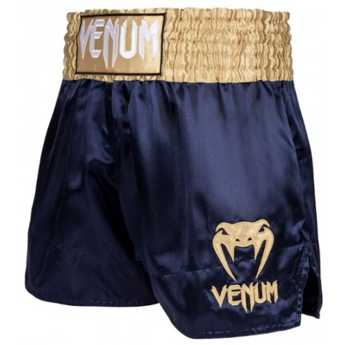 Шорты для тайского бокса Venum Classic Navy Blue/Gold