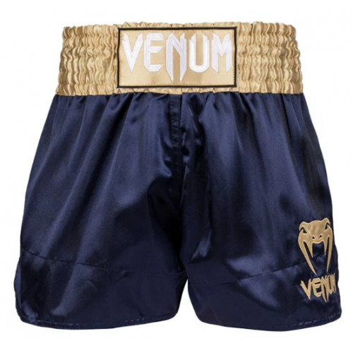 Шорты для тайского бокса Venum Classic Navy Blue/Gold