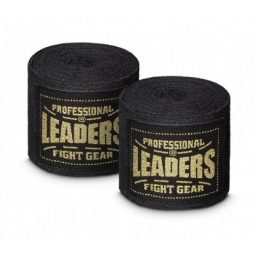 Бинт боксерский Leaders Semi Elastic Black