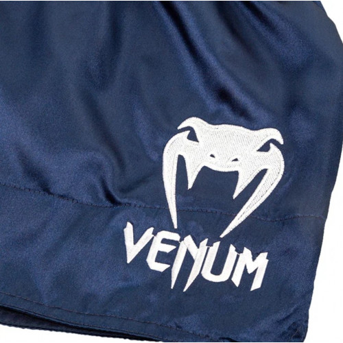 Шорты для тайского бокса Venum Classic Navy Blue/White