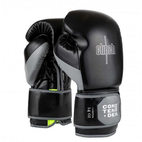 Боксерские перчатки Clinch Contender черно-серые