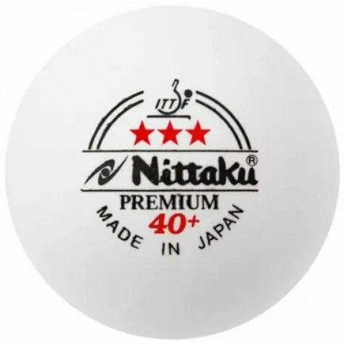 Мячи для настольного тенниса Nittaku, Premium, 3*, 40+, 3 шт
