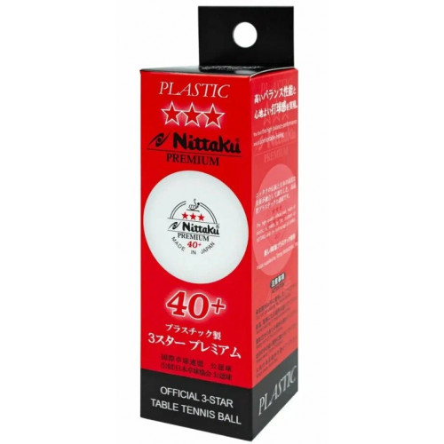Мячи для настольного тенниса Nittaku, Premium, 3*, 40+, 3 шт