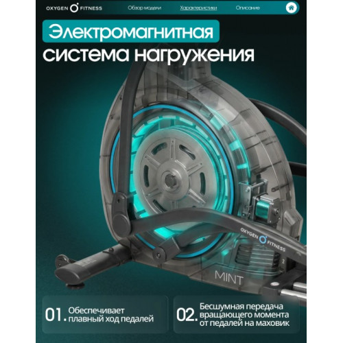 Эллиптический тренажер домашний OXYGEN FITNESS MINT